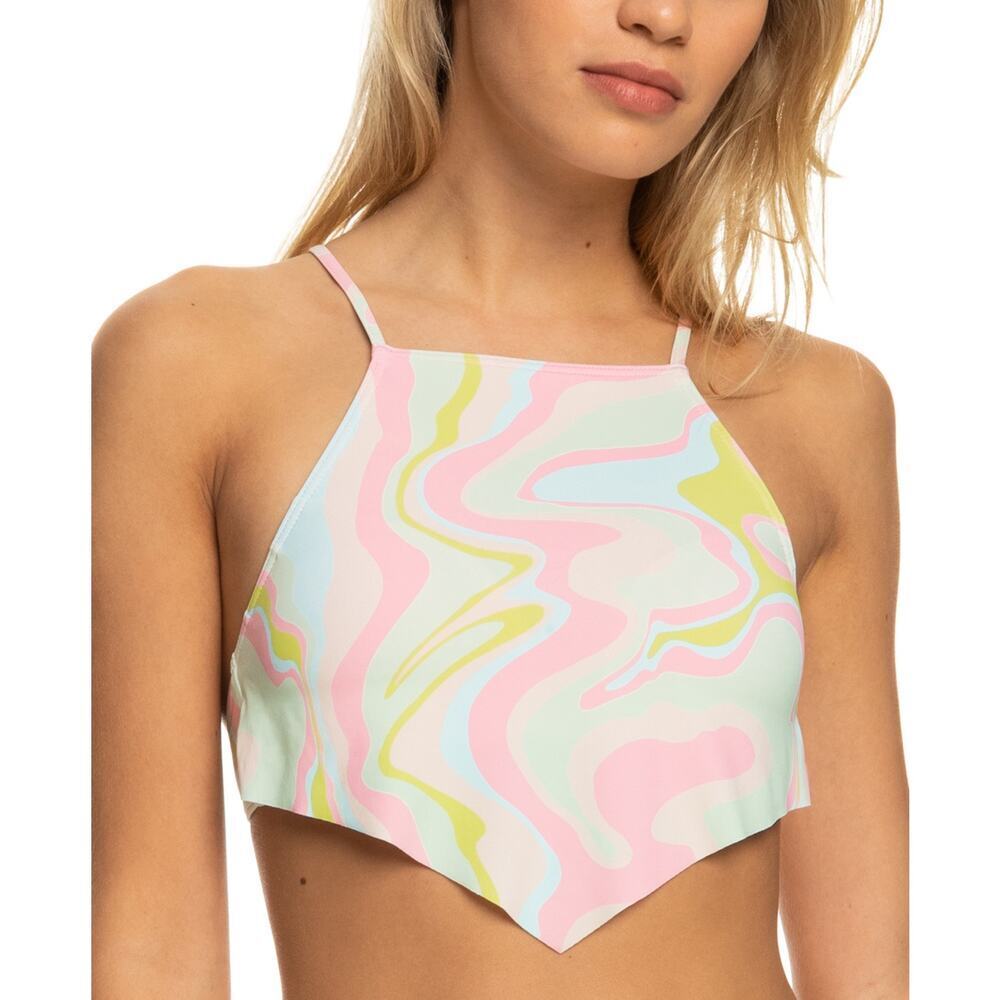 Roxy Tropics Hype Cropped Tankini Swimwear Retro Ambrosia Swirl NWT Size L